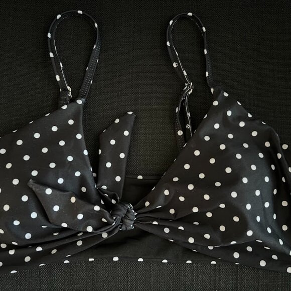 Blooming Jelly Black White Polka Dot Removable Pads Bikini Top Swimsuit Large - Picture 7 of 7